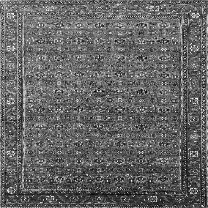 Square Machine Washable Oriental Gray Traditional Rug, wshurb2422gry