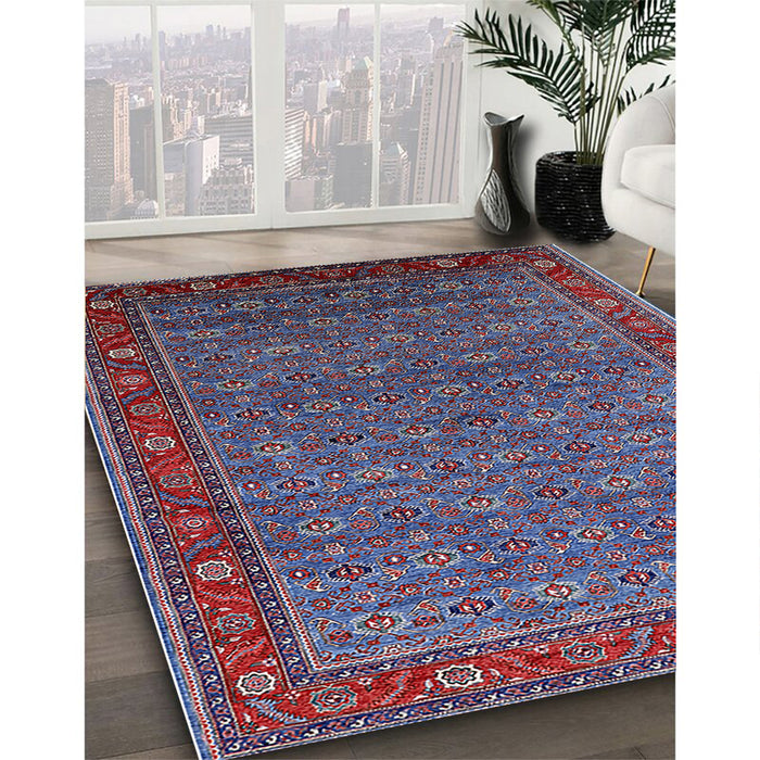 Machine Washable Industrial Modern Light Purple Blue Rug in a Family Room, wshurb2422