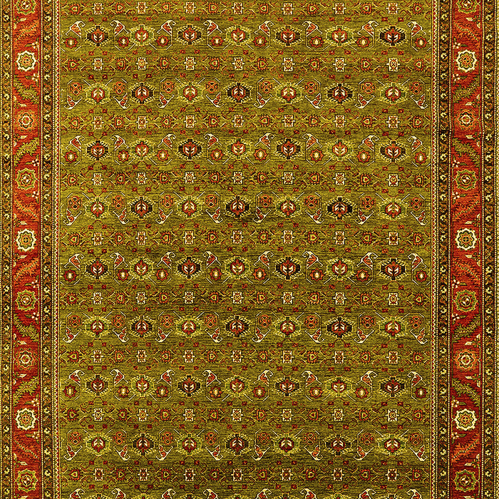 Machine Washable Oriental Yellow Traditional Rug, wshurb2422yw