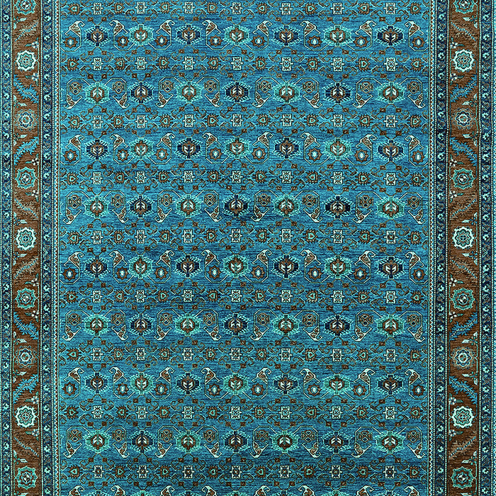 Machine Washable Oriental Turquoise Traditional Area Rugs, wshurb2422turq