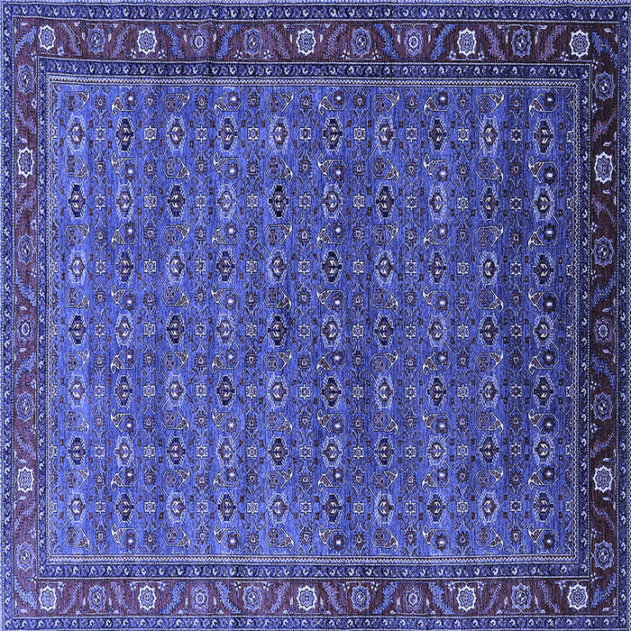 Square Oriental Blue Traditional Rug, urb2422blu