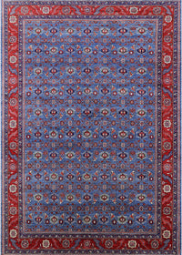 Machine Washable Industrial Modern Light Purple Blue Rug, wshurb2422