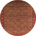 Round Oriental Orange Traditional Rug, urb2422org