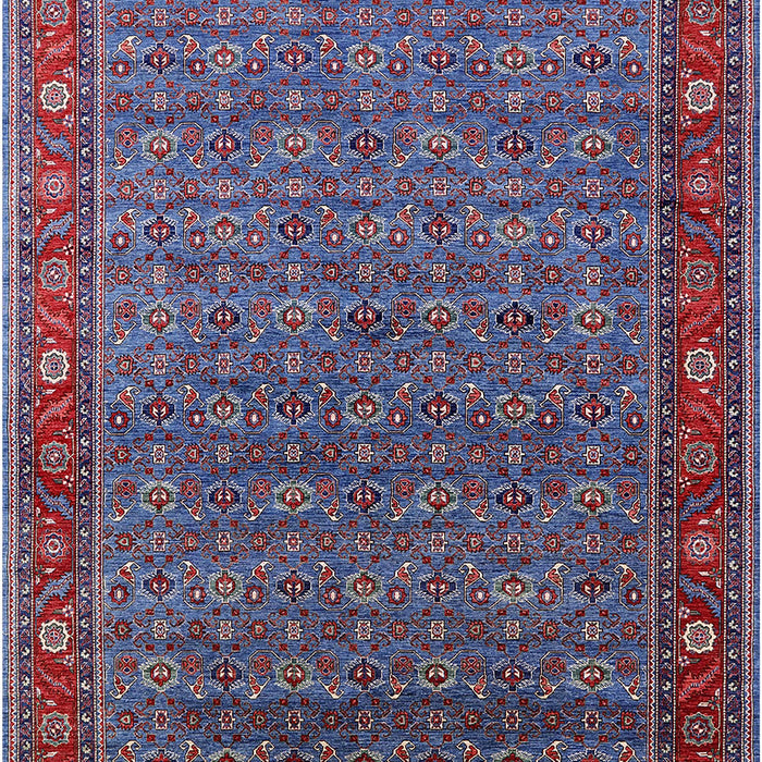 Mid-Century Modern Light Purple Blue Oriental Rug, urb2422
