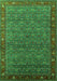 Machine Washable Oriental Green Traditional Area Rugs, wshurb2422grn