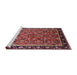 Sideview of Machine Washable Industrial Modern Cranberry Red Rug, wshurb2423