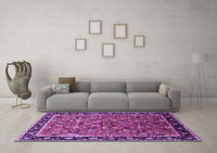 Machine Washable Oriental Purple Industrial Rug, wshurb2423pur