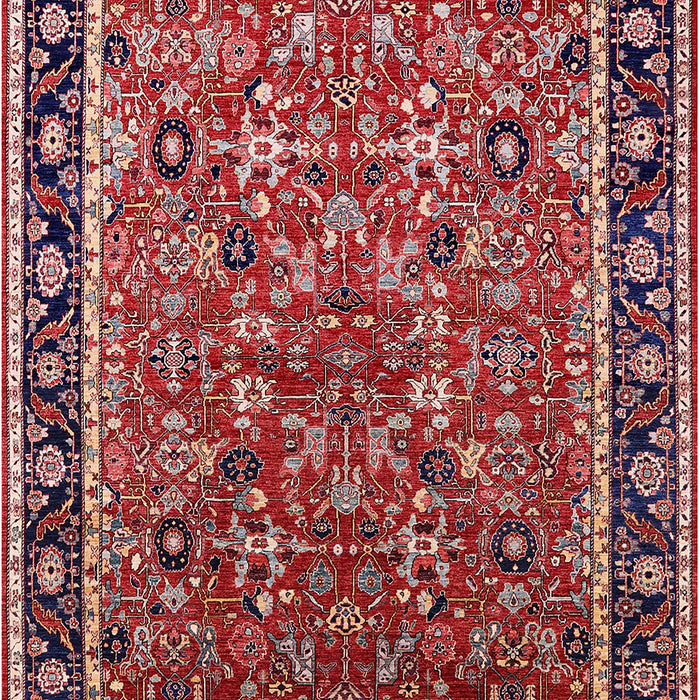 Machine Washable Industrial Modern Cranberry Red Rug, wshurb2423