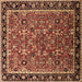 Square Oriental Brown Industrial Rug, urb2423brn