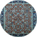 Round Oriental Light Blue Industrial Rug, urb2423lblu