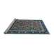 Sideview of Machine Washable Oriental Light Blue Industrial Rug, wshurb2423lblu