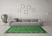 Machine Washable Oriental Emerald Green Industrial Area Rugs in a Living Room,, wshurb2423emgrn