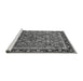 Sideview of Machine Washable Oriental Gray Industrial Rug, wshurb2423gry