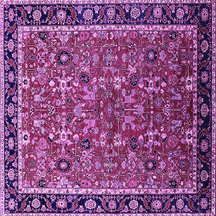 Square Machine Washable Oriental Purple Industrial Area Rugs, wshurb2423pur