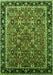 Machine Washable Oriental Green Industrial Area Rugs, wshurb2423grn