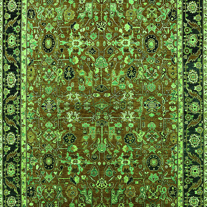 Machine Washable Oriental Green Industrial Area Rugs, wshurb2423grn