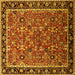 Square Oriental Yellow Industrial Rug, urb2423yw