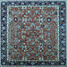 Square Oriental Light Blue Industrial Rug, urb2423lblu