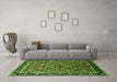 Machine Washable Oriental Green Industrial Area Rugs in a Living Room,, wshurb2423grn