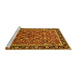 Sideview of Machine Washable Oriental Yellow Industrial Rug, wshurb2423yw