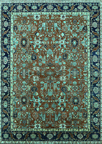 Oriental Turquoise Industrial Rug, urb2423turq