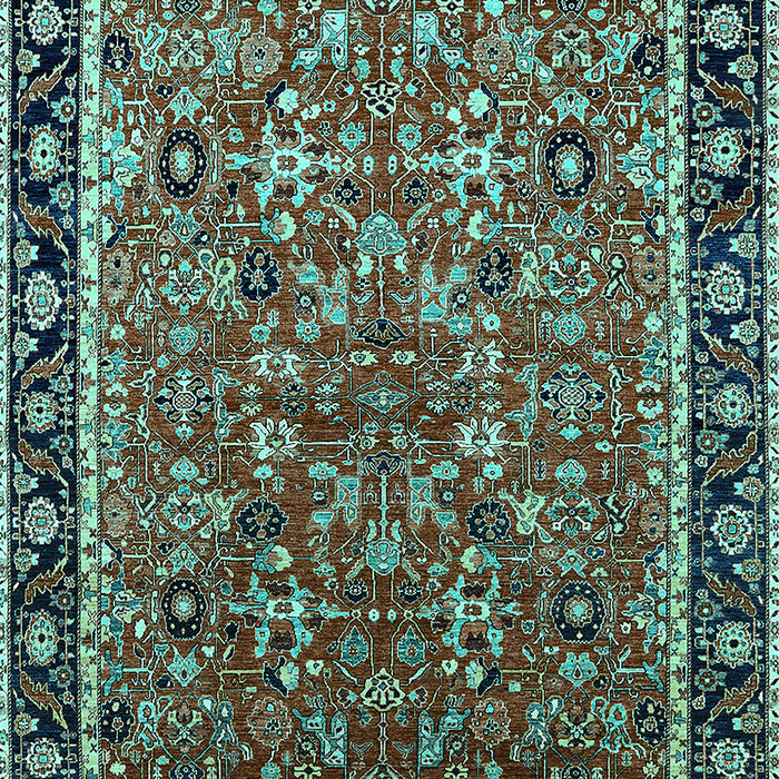 Oriental Turquoise Industrial Rug, urb2423turq