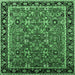 Square Oriental Emerald Green Industrial Rug, urb2423emgrn