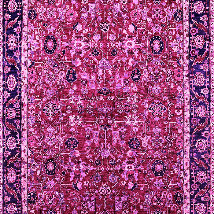 Machine Washable Oriental Pink Industrial Rug, wshurb2423pnk