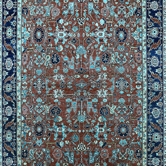 Machine Washable Oriental Light Blue Industrial Rug, wshurb2423lblu