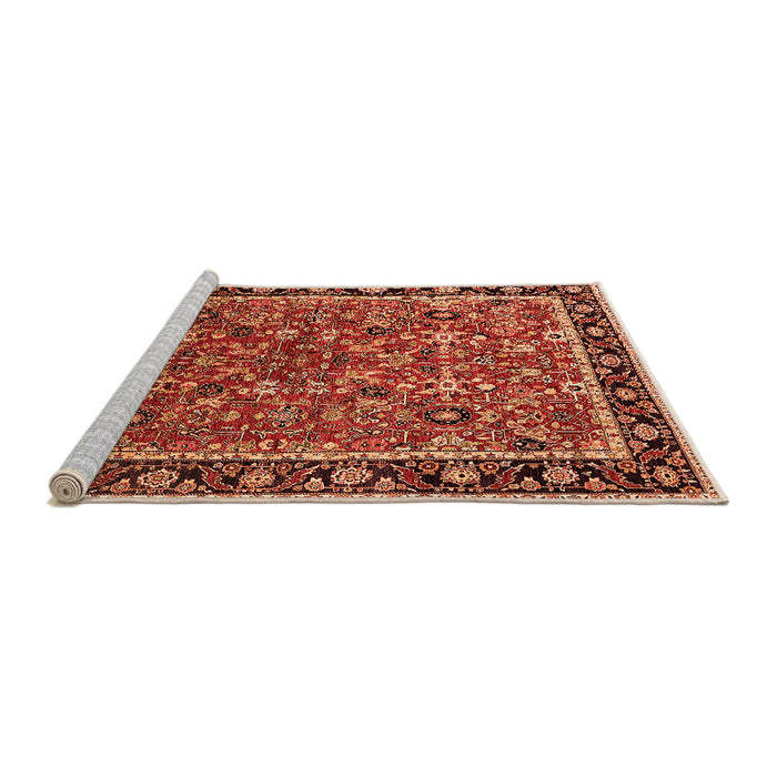 Sideview of Machine Washable Oriental Orange Industrial Area Rugs, wshurb2423org