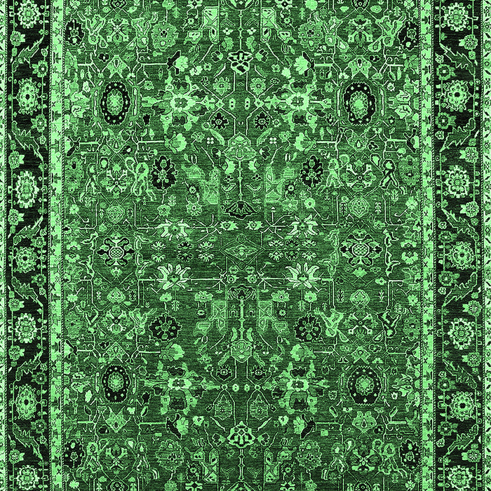 Machine Washable Oriental Emerald Green Industrial Area Rugs, wshurb2423emgrn