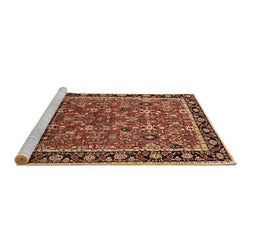 Sideview of Machine Washable Oriental Brown Industrial Rug, wshurb2423brn