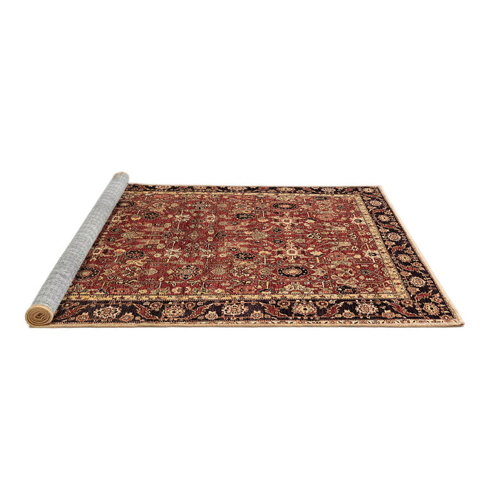 Sideview of Machine Washable Oriental Brown Industrial Rug, wshurb2423brn