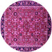 Round Oriental Pink Industrial Rug, urb2423pnk