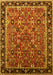 Machine Washable Oriental Yellow Industrial Rug, wshurb2423yw