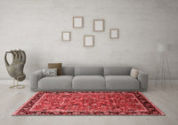 Machine Washable Oriental Red Industrial Rug, wshurb2423red