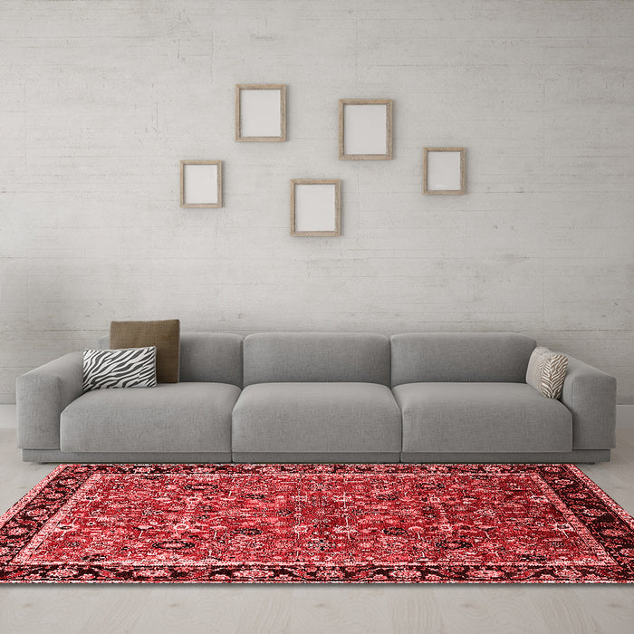 Industrial Red Washable Rugs