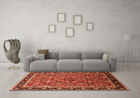 Machine Washable Oriental Orange Industrial Rug, wshurb2423org