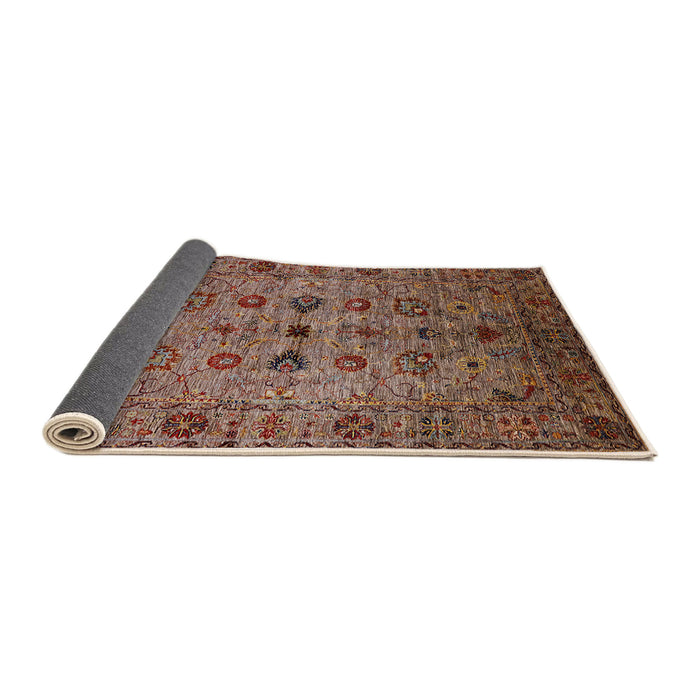 Sideview of Mid-Century Modern Saffron Red Oriental Rug, urb2424