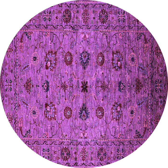 Round Oriental Purple Industrial Rug, urb2424pur