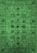 Machine Washable Oriental Emerald Green Industrial Area Rugs, wshurb2424emgrn