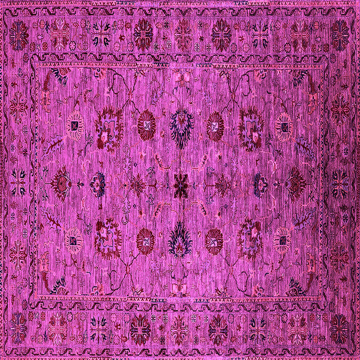 Square Machine Washable Oriental Pink Industrial Rug, wshurb2424pnk