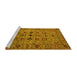 Sideview of Machine Washable Oriental Yellow Industrial Rug, wshurb2424yw