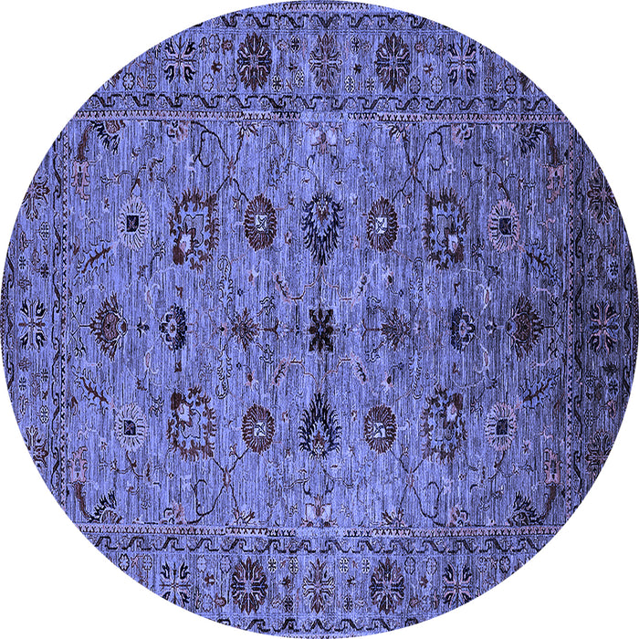 Round Oriental Blue Industrial Rug, urb2424blu