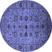 Round Oriental Blue Industrial Rug, urb2424blu