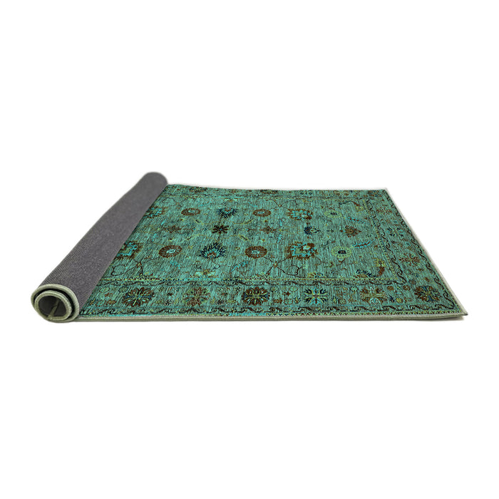 Sideview of Oriental Turquoise Industrial Rug, urb2424turq