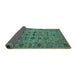 Sideview of Oriental Turquoise Industrial Rug, urb2424turq