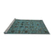 Sideview of Machine Washable Oriental Light Blue Industrial Rug, wshurb2424lblu