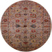 Round Machine Washable Industrial Modern Saffron Red Rug, wshurb2424