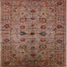 Square Mid-Century Modern Saffron Red Oriental Rug, urb2424